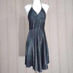 Alyn Paige Vintage Floral Print Backless Halter Y2K Mini Casual Dress Size Small